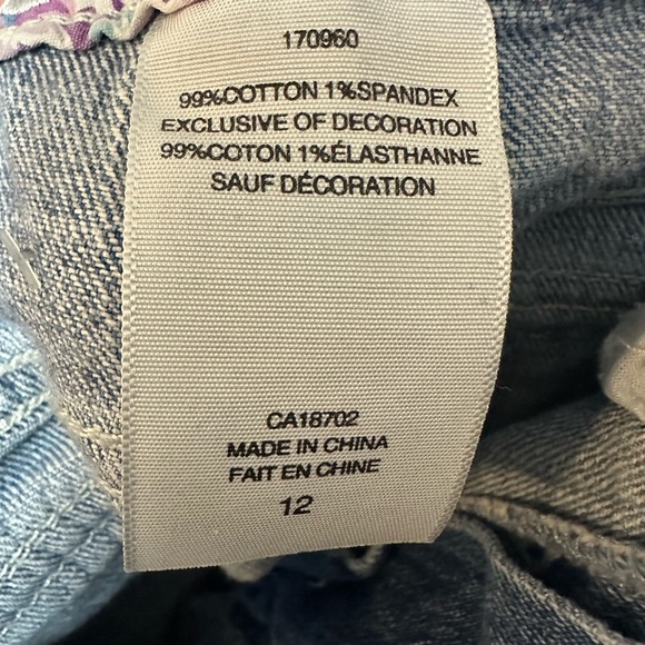 LEVIS | Girls Size 12 Cropped Denim Capri - Picture 7 of 8